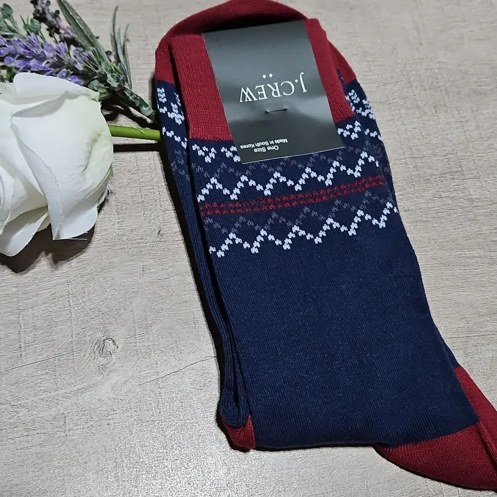 J. Crew 🎁 Men's Holiday Socks - Gray, Navy, Red